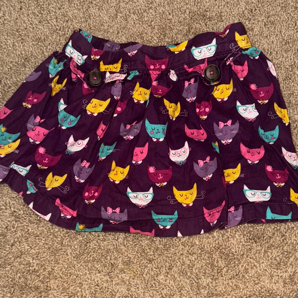 Colorful Cat Print Skirt